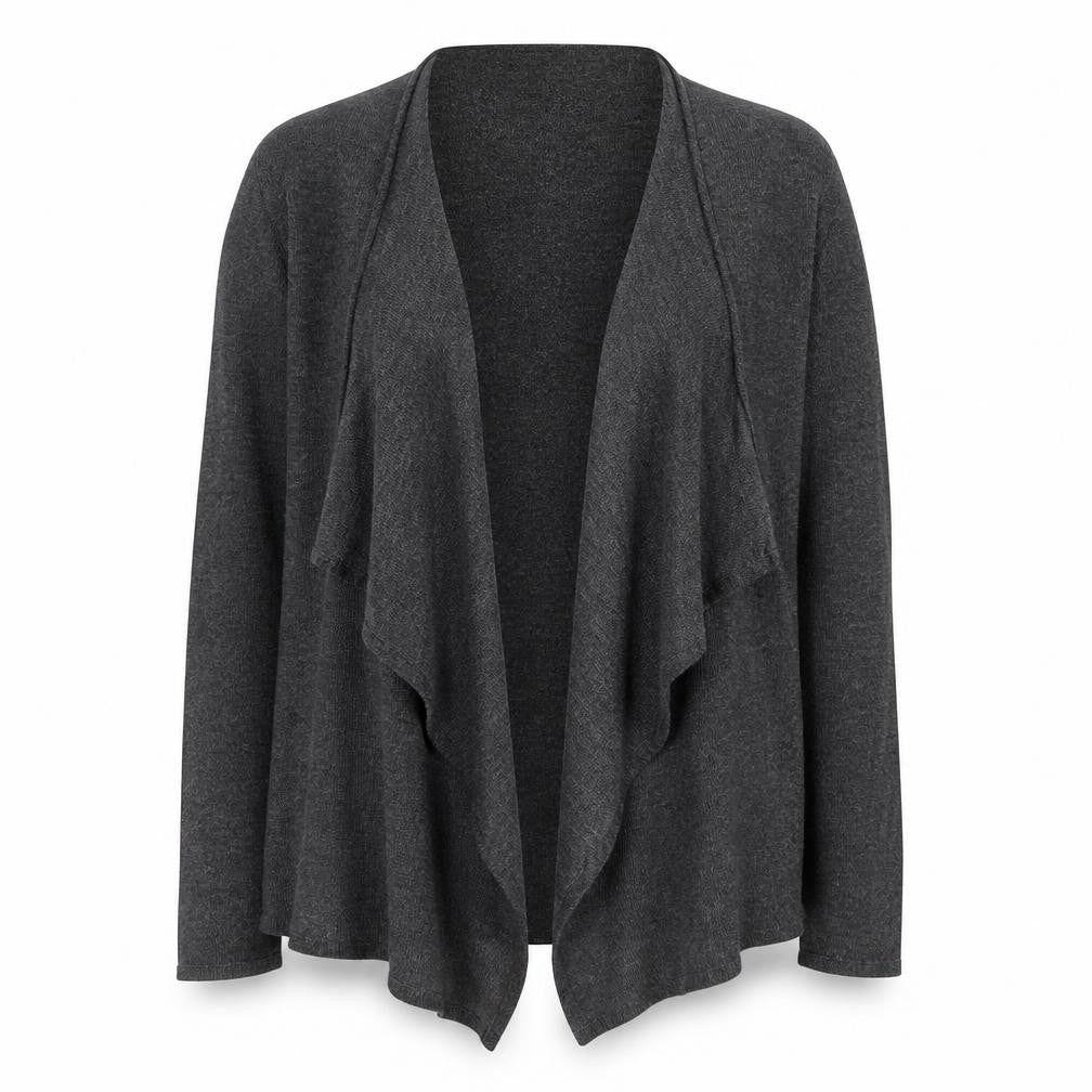 H&M Womens Grey V-Neck Polyester Cardigan Jumper Size XS - Asymmetric