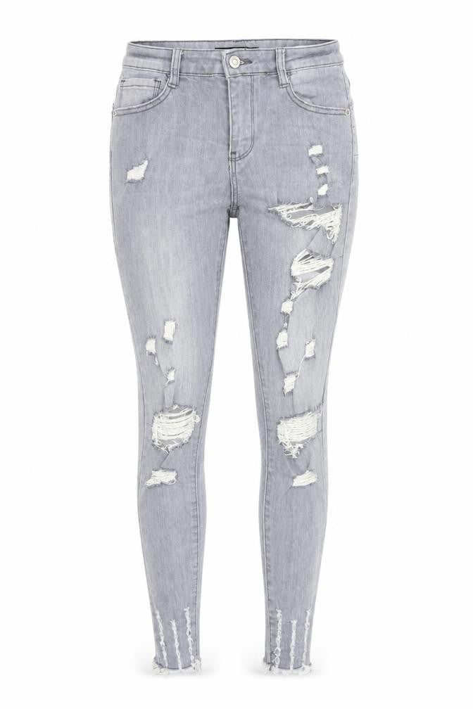 Laulia Womens Grey Cotton Skinny Jeans Size 8 L27 in Regular Zip