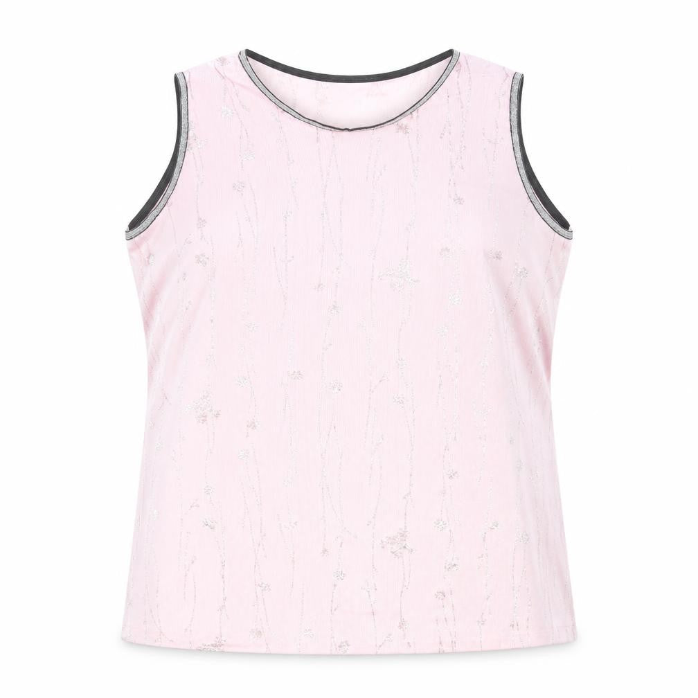 Undercover Womens Pink Geometric Polyester Basic Tank Size 18 Round Neck