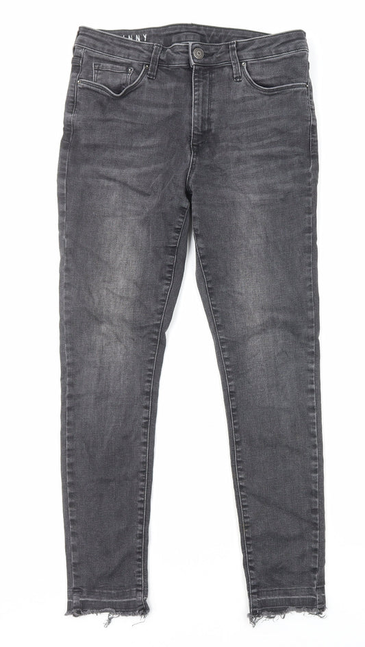 Marks and Spencer Womens Black Cotton Skinny Jeans Size 12 L27 in Regular Zip