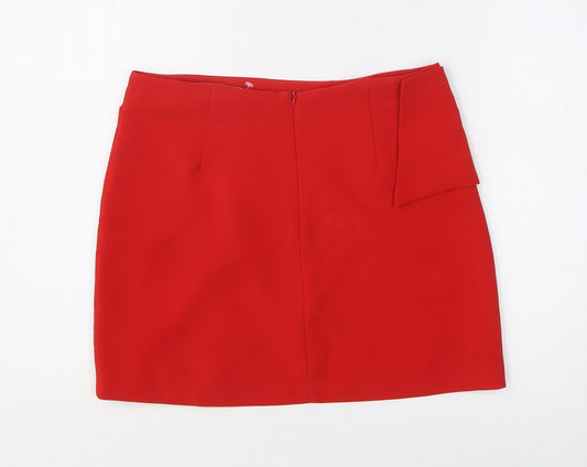 K.Zell Womens Red Polyester Bandage Skirt Size 30 in Zip