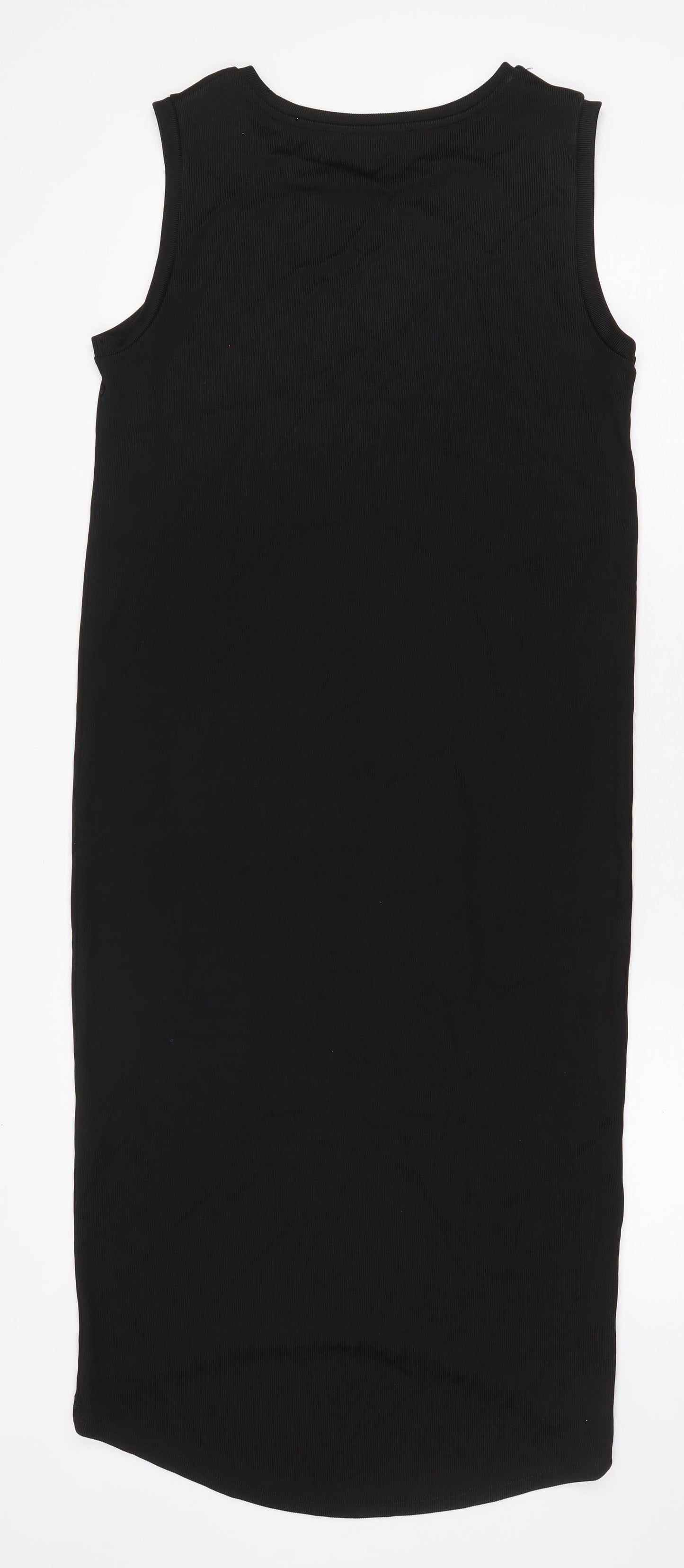 Marks and Spencer Womens Black Viscose Maxi Size 10 Boat Neck Pullover