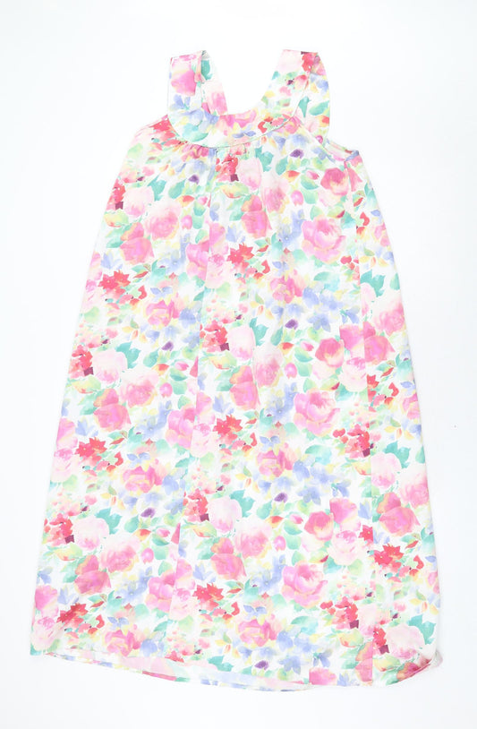 David Napier Womens Multicoloured Geometric Polyester Slip Dress Size S Round Neck Pullover