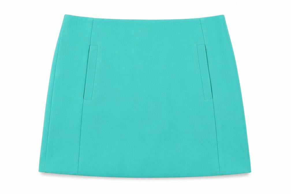 Marks and Spencer Womens Green Polyester Mini Skirt Size 8 Zip