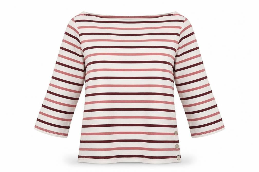 Collections Womens White Striped Polyester Basic Blouse Size 10 Roll Neck