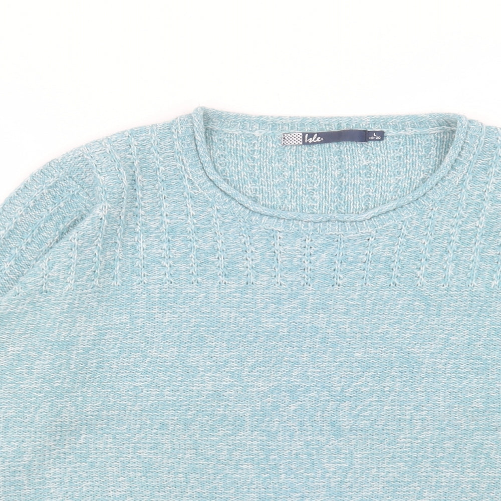 EWM Womens Blue Round Neck Acrylic Pullover Jumper Size L