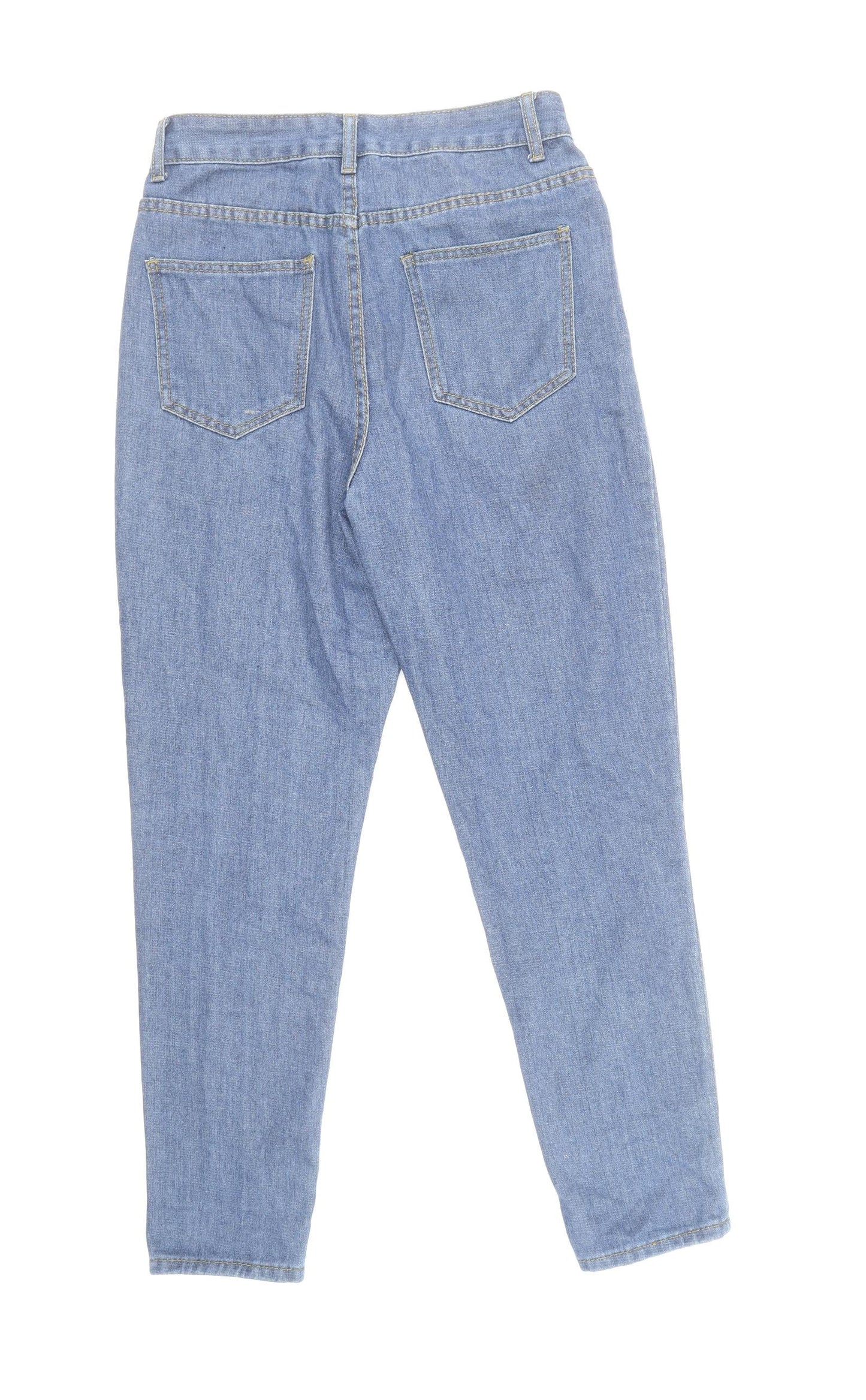 Boohoo Womens Blue Cotton Skinny Jeans Size 10 L29 in Regular Zip