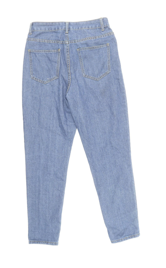 Boohoo Womens Blue Cotton Skinny Jeans Size 10 L29 in Regular Zip