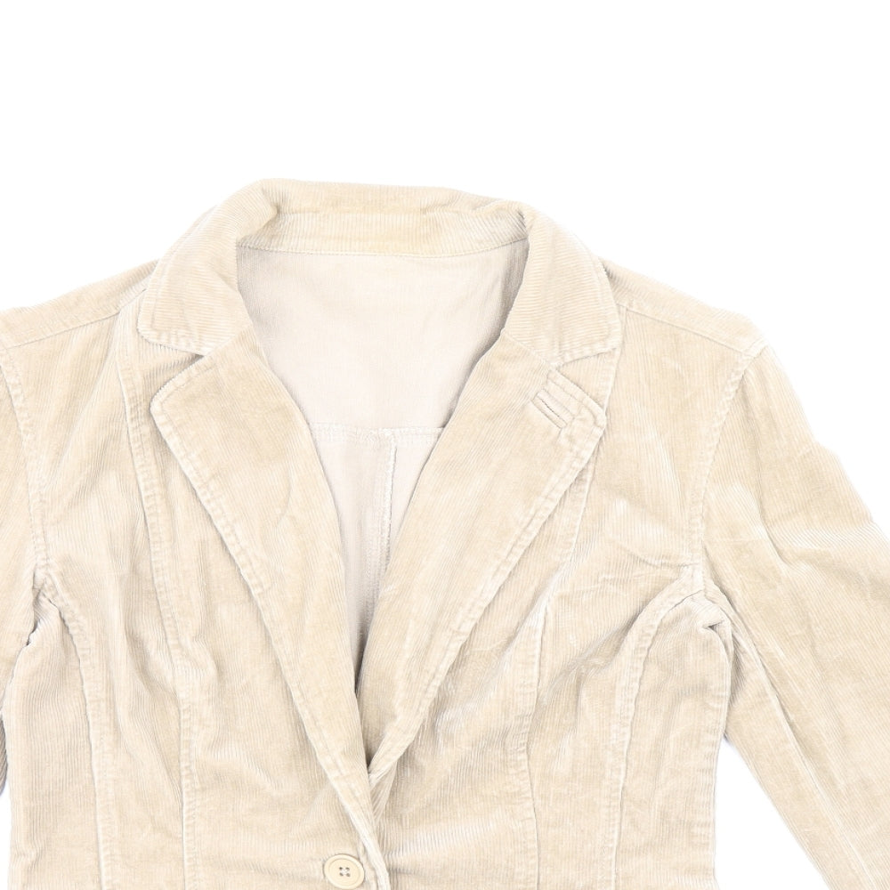Dorothy Perkins Womens Beige Jacket Blazer Size 8 Button