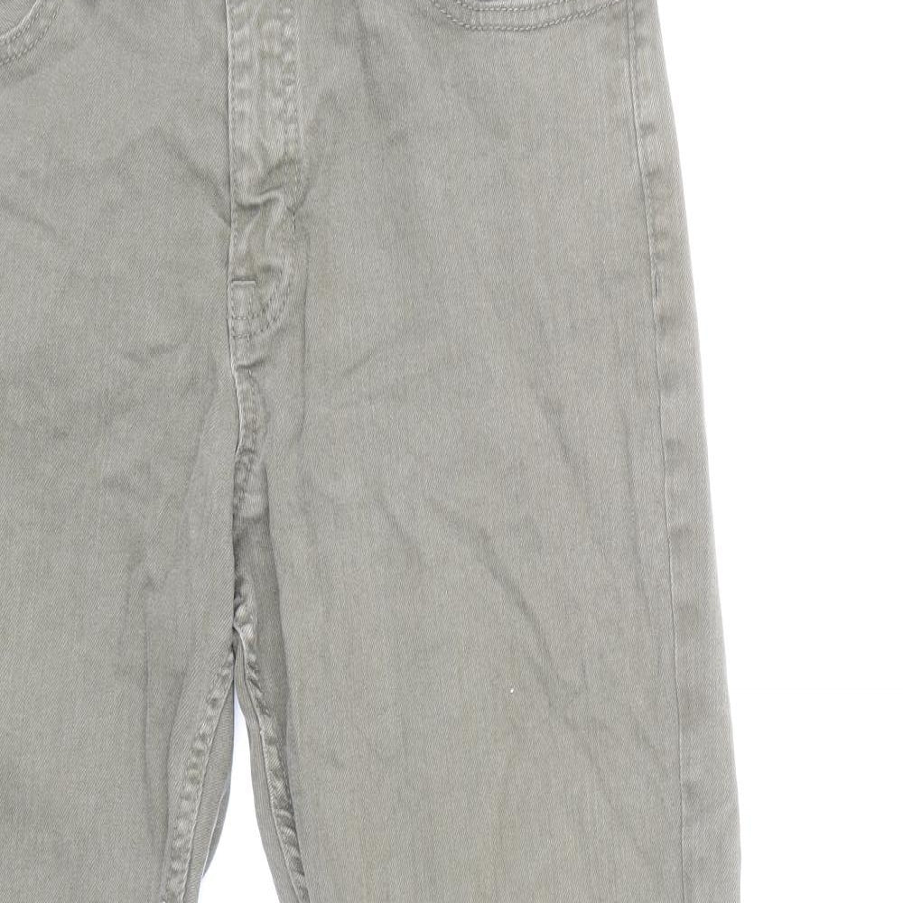 Marks & Spencer Womens Grey Cotton Skinny Jeans Size 10 L28.5 in Regular Zip
