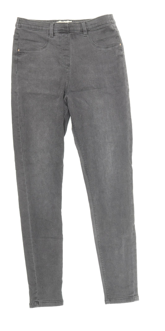 NEXT Girls Black Cotton Skinny Jeans Size 15 Years L28 in Regular Pullover