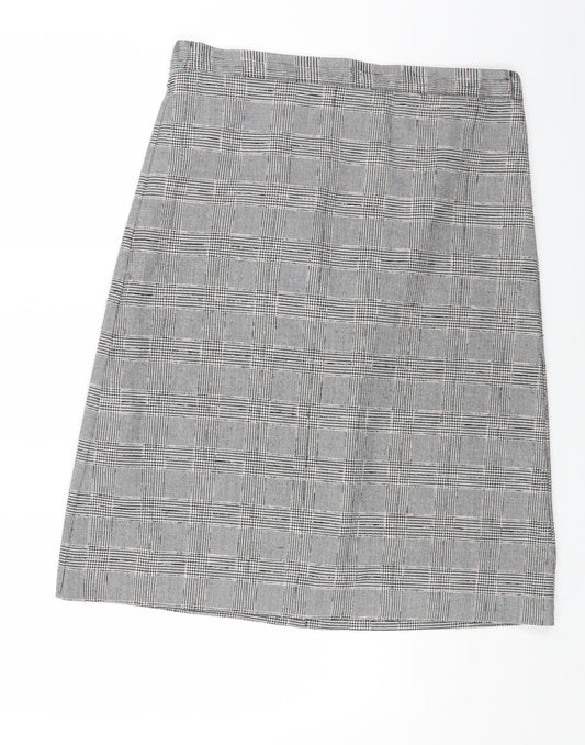 Classics Womens Multicoloured Plaid Polyester A-Line Skirt Size 34 in