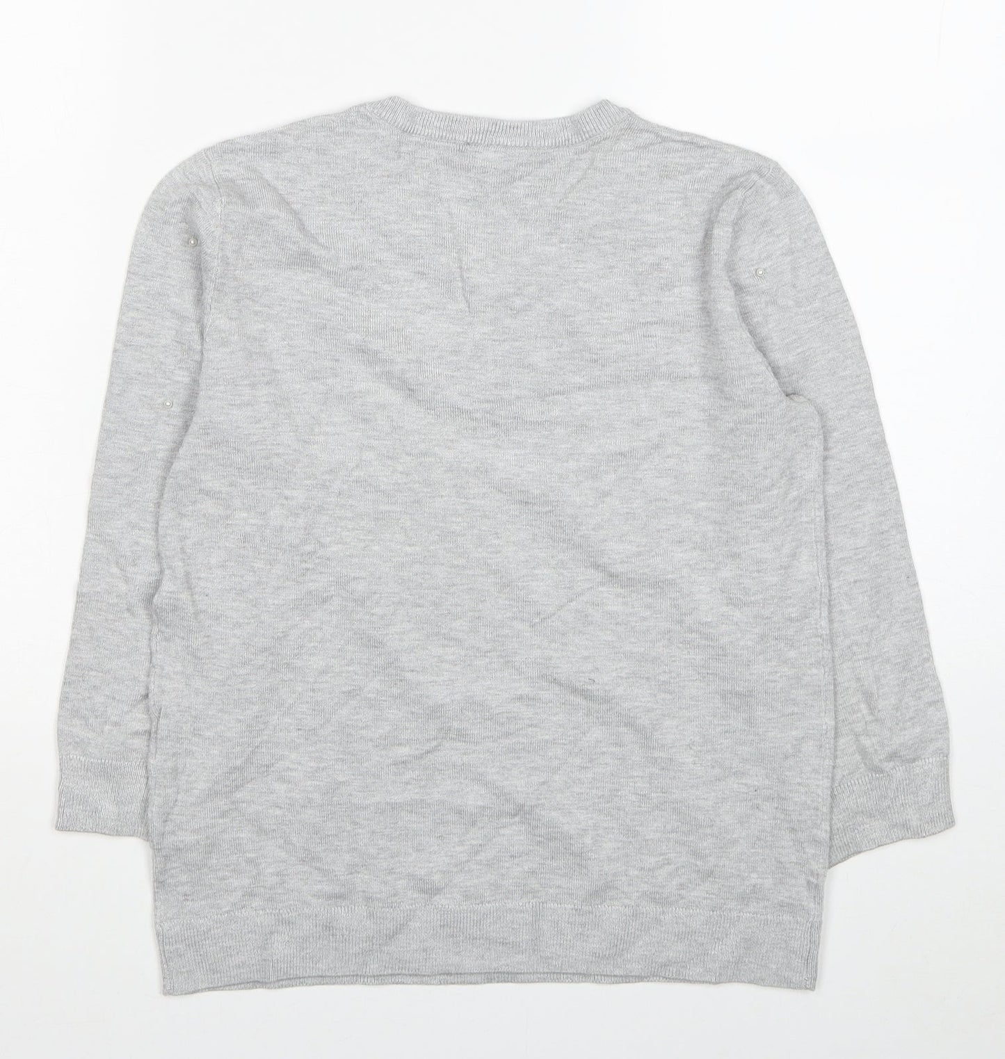 O'stin Womens Grey Round Neck Viscose Pullover Jumper Size XS
