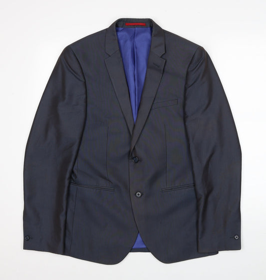 Ventuno 21 Mens Black Polyester Jacket Blazer Size 38