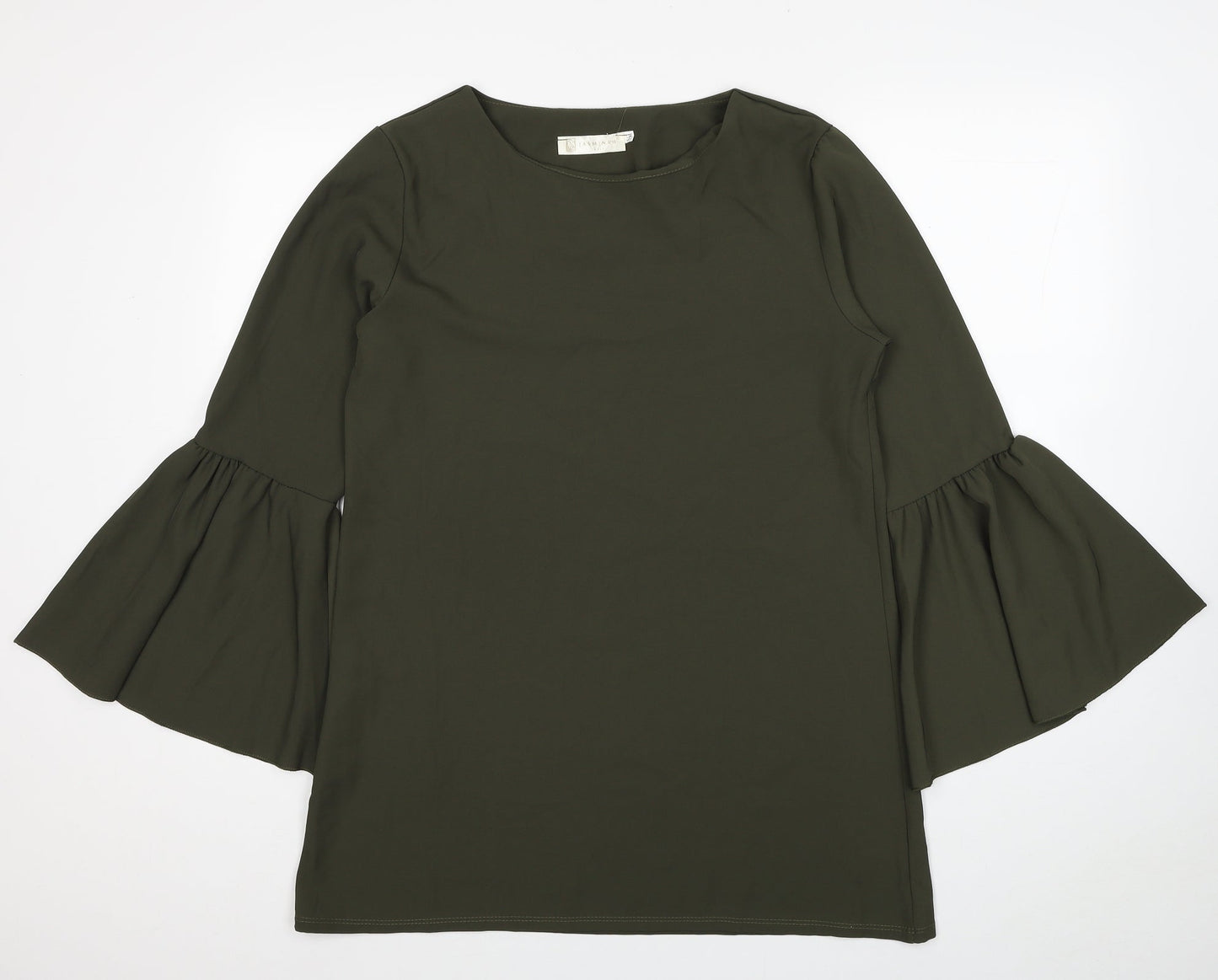 Jasminah Paris Womens Green Polyester Ball Gown Size S Round Neck Pullover