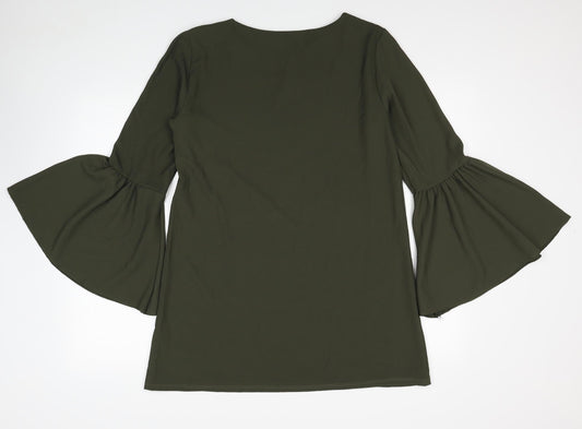 Jasminah Paris Womens Green Polyester Ball Gown Size S Round Neck Pullover