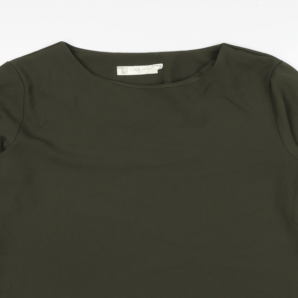 Jasminah Paris Womens Green Polyester Ball Gown Size S Round Neck Pullover