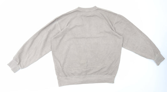 PRETTYLITTLETHING Womens Brown Cotton Pullover Sweatshirt Size L Pullover