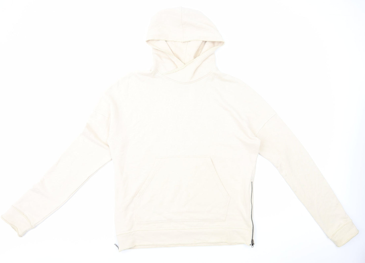 Underated Womens Ivory Cotton Pullover Hoodie Size L Pullover