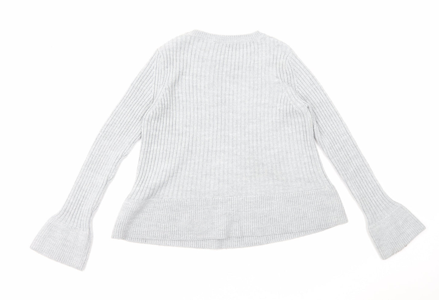 Marks and Spencer Womens Grey Round Neck Acrylic Pullover Jumper Size 8