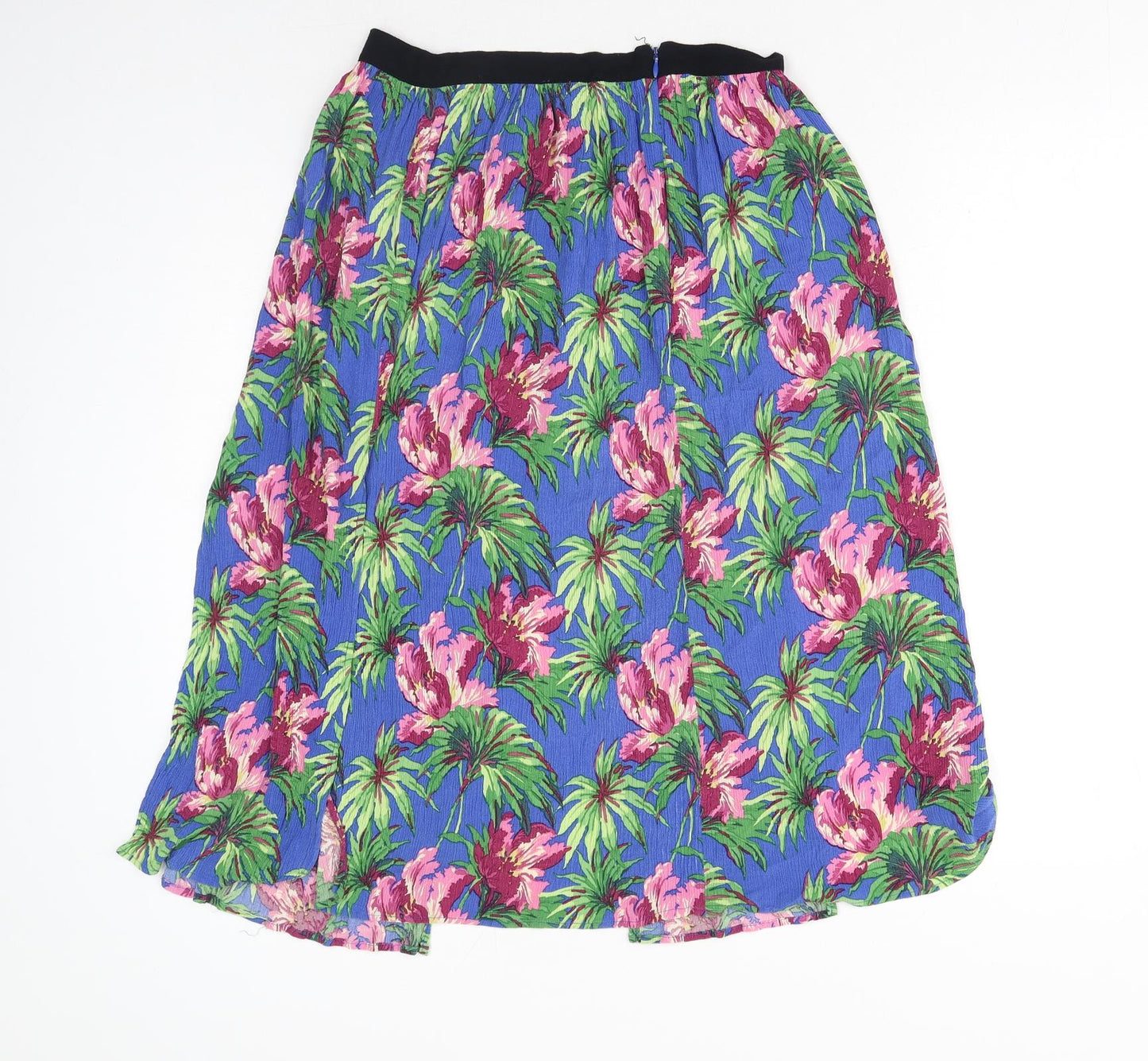 Topshop Womens Multicoloured Floral Polyester A-Line Skirt Size 10 Zip