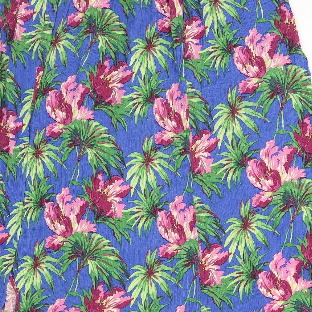 Topshop Womens Multicoloured Floral Polyester A-Line Skirt Size 10 Zip