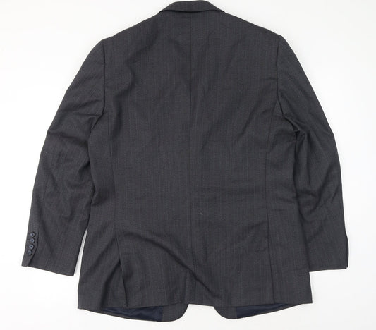 Brook Taverner Mens Grey Polyester Jacket Suit Jacket Size 42
