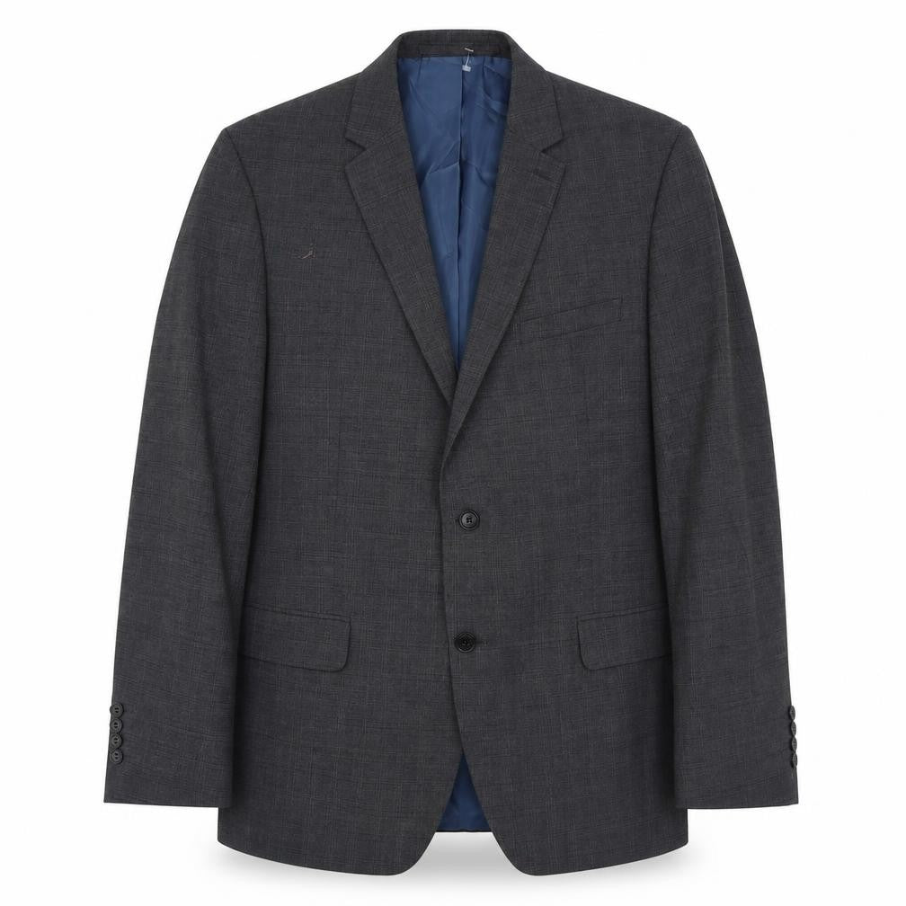Marks and Spencer Mens Grey Plaid Polyester Jacket Suit Jacket Size M