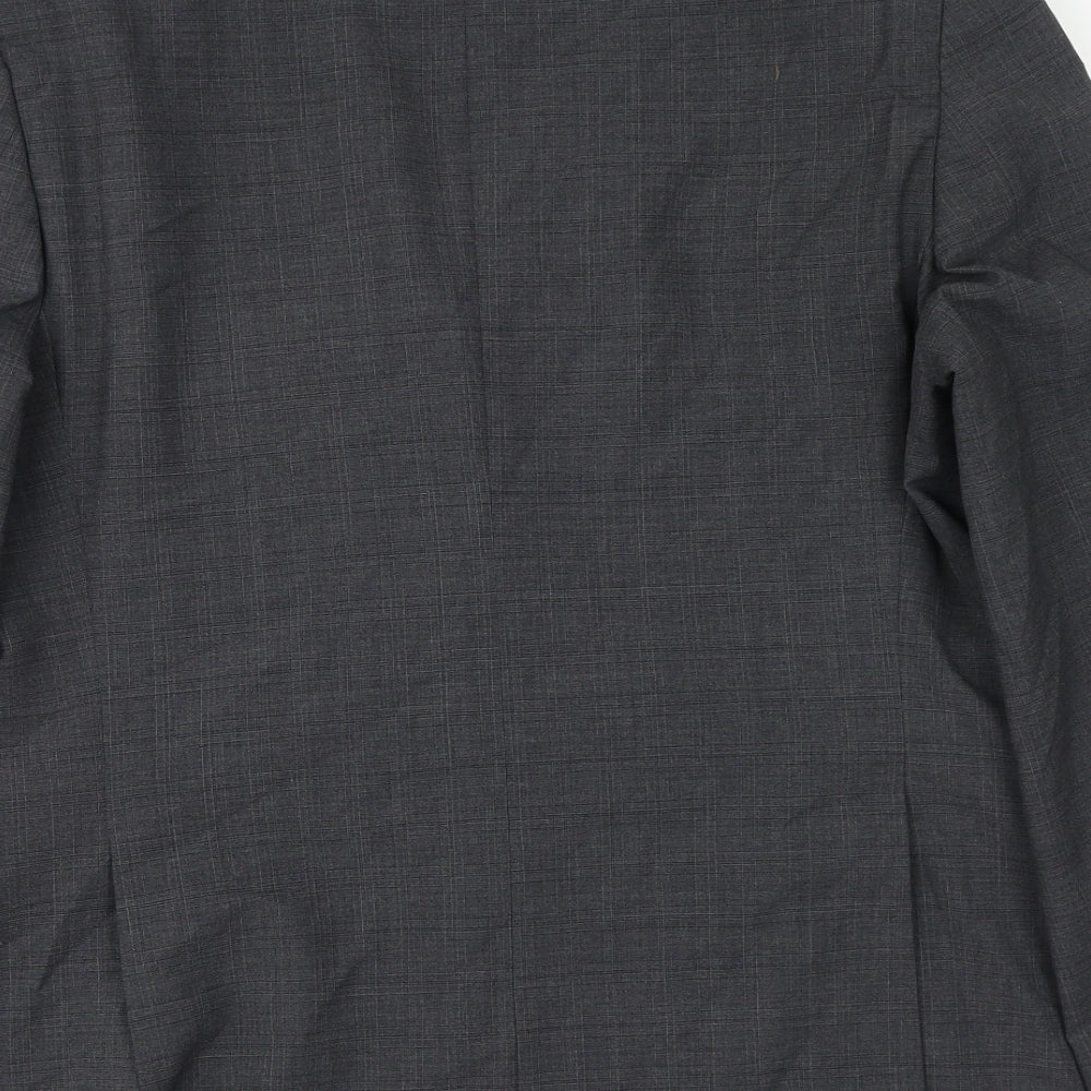 Marks and Spencer Mens Grey Plaid Polyester Jacket Suit Jacket Size M