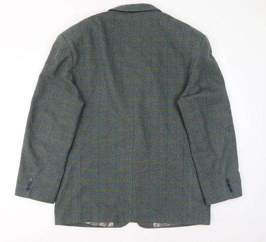NICO Mens Blue Check Viscose Jacket Suit Jacket Size 44