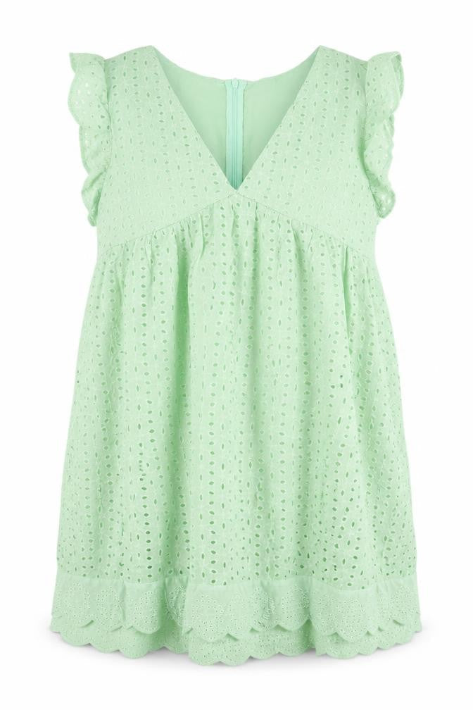 Preworn Womens Green Geometric Polyester Basic Blouse Size M V-Neck
