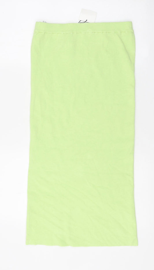 Zara Womens Green Viscose Straight & Pencil Skirt Size S