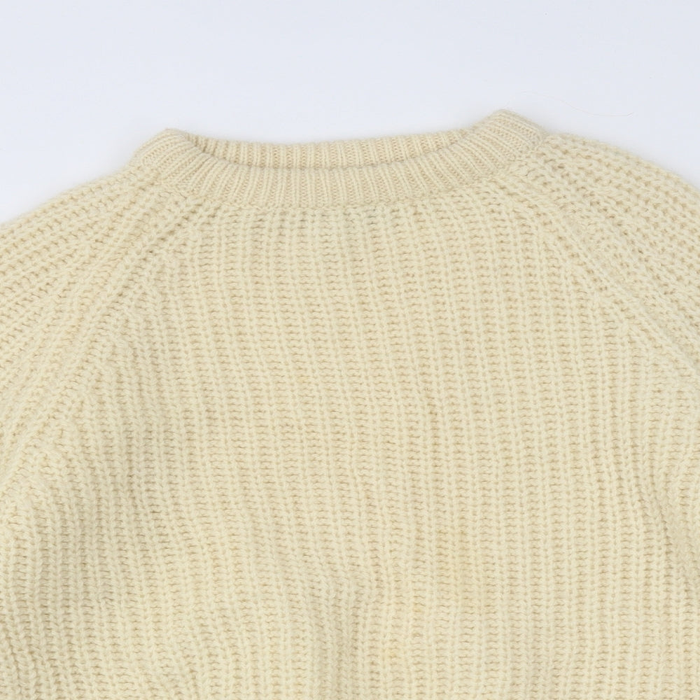 NEXT Womens Beige Round Neck Acrylic Pullover Jumper Size M