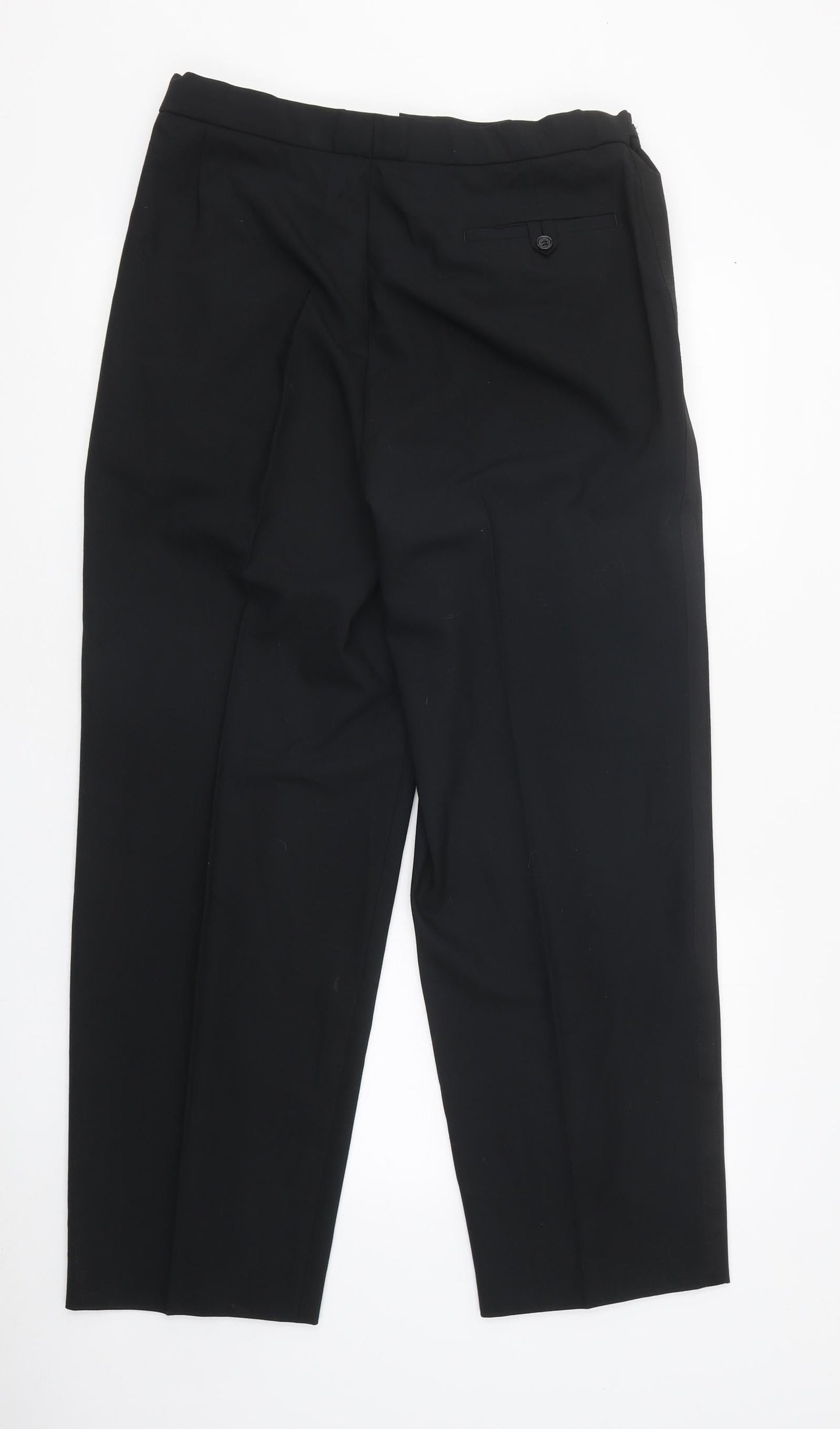 Marks and Spencer Womens Black Polyester Dress Pants Trousers Size 34 in L31 in Regular Zip