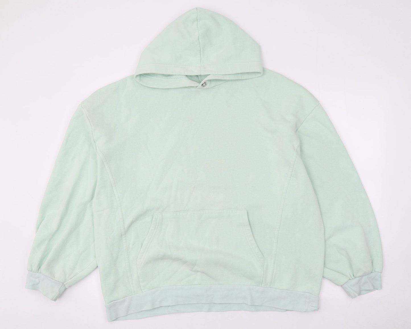 Topshop Womens Green Cotton Pullover Hoodie Size M Pullover
