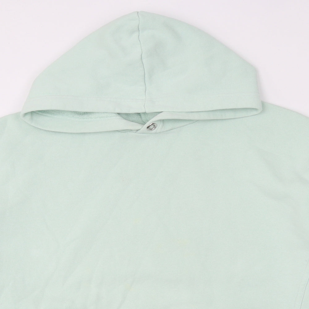 Topshop Womens Green Cotton Pullover Hoodie Size M Pullover
