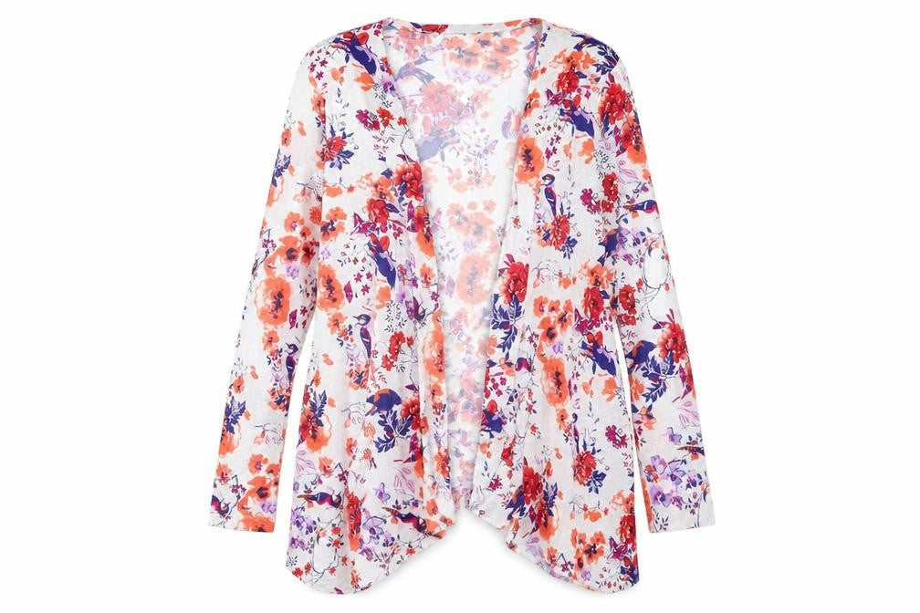 Be You K Womens Multicoloured V-Neck Floral Viscose Cardigan Jumper Size 14