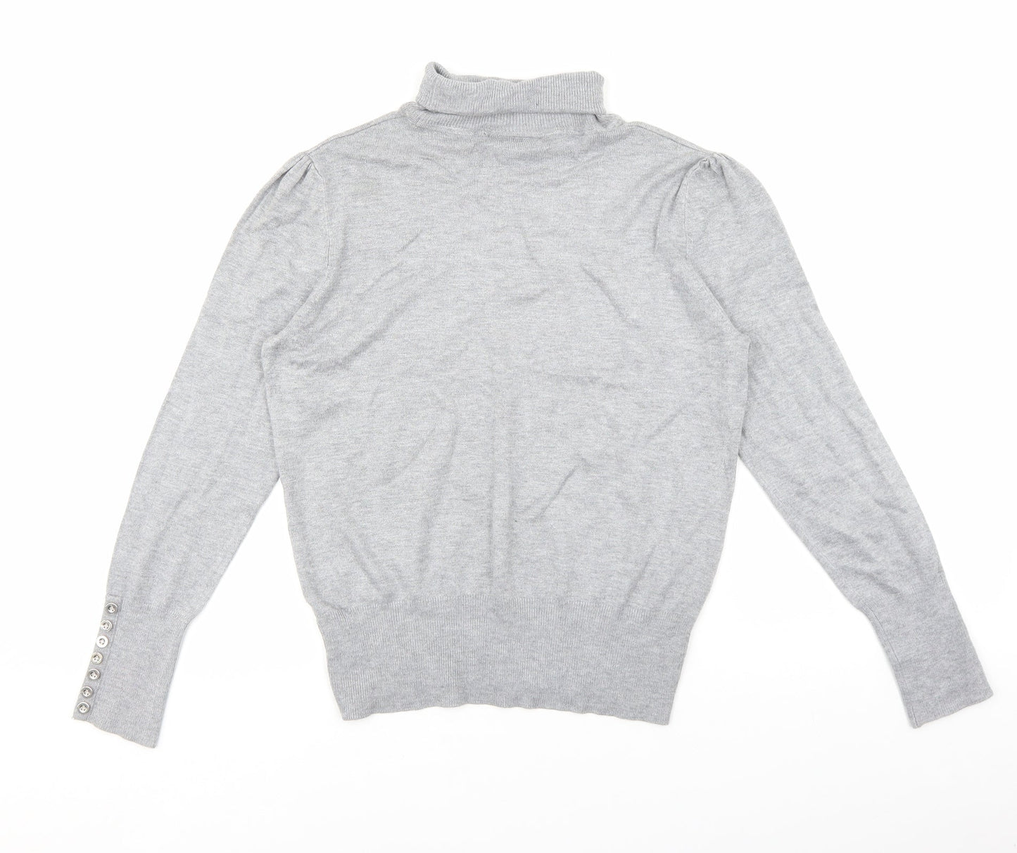 Wallis Womens Grey Roll Neck Viscose Pullover Jumper Size 12