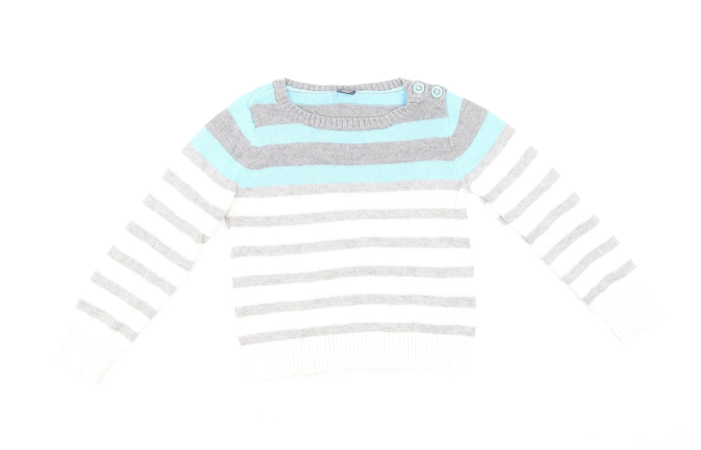 Gap Boys Multicoloured Round Neck Striped 100% Cotton Pullover Jumper Size 3XL Pullover
