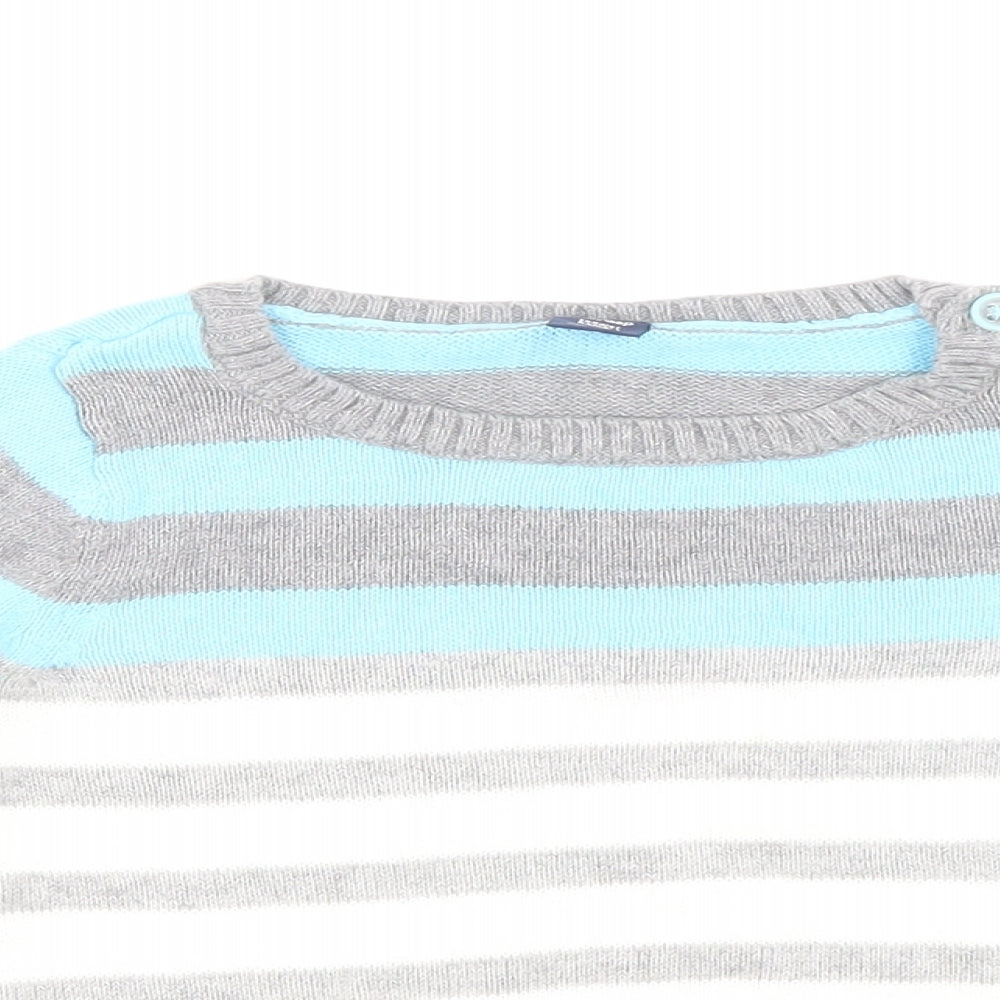 Gap Boys Multicoloured Round Neck Striped 100% Cotton Pullover Jumper Size 3XL Pullover