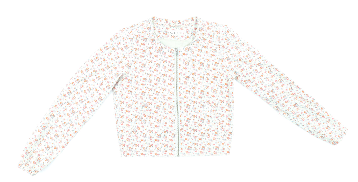 ICHI Womens Multicoloured Floral Jacket Size XS Zip