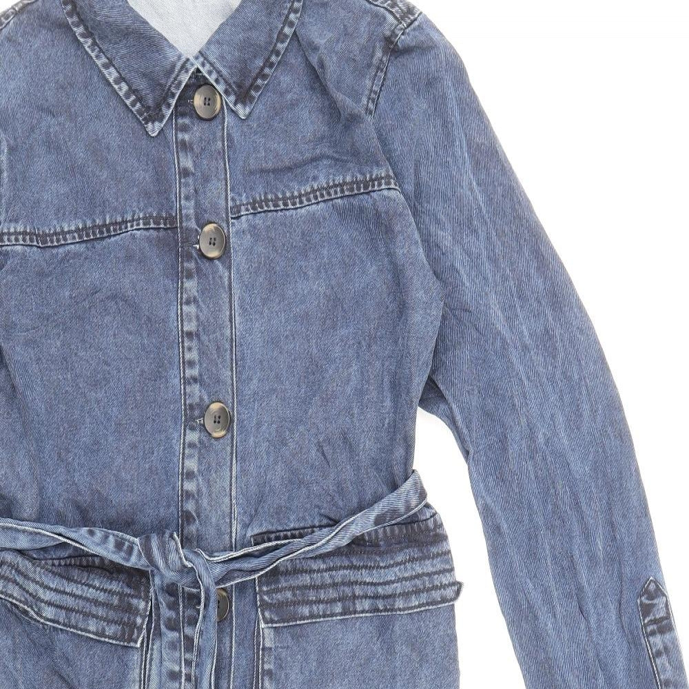 Marks and Spencer Womens Blue Jacket Size 10 Button