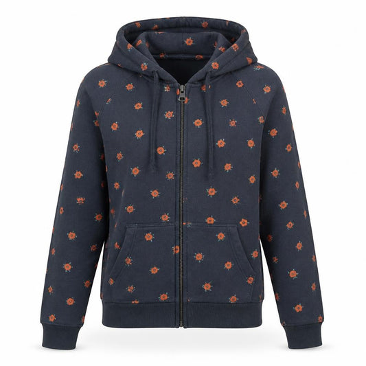 Womens UK 8 Regular Jack Wills Blue Full Zip Hoodie