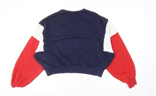 Divided by H&M Womens Multicoloured Colourblock Cotton Pullover Sweatshirt Size S Pullover