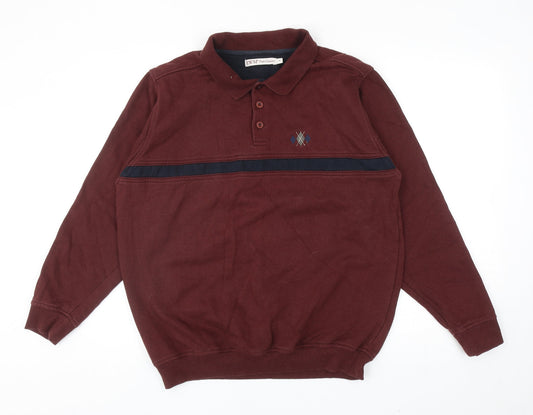 EWM Mens Red Cotton Pullover Sweatshirt Size M