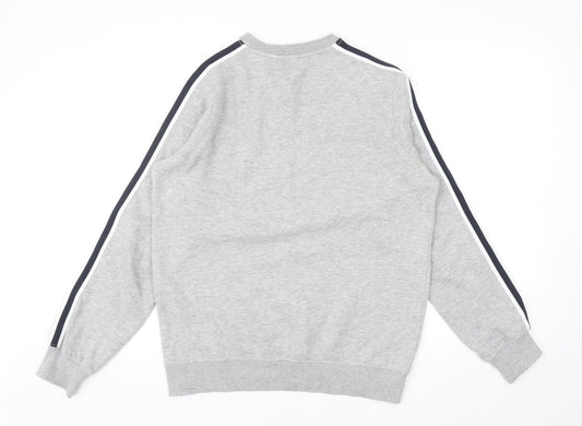 Enzo Mens Grey Cotton Pullover Sweatshirt Size M