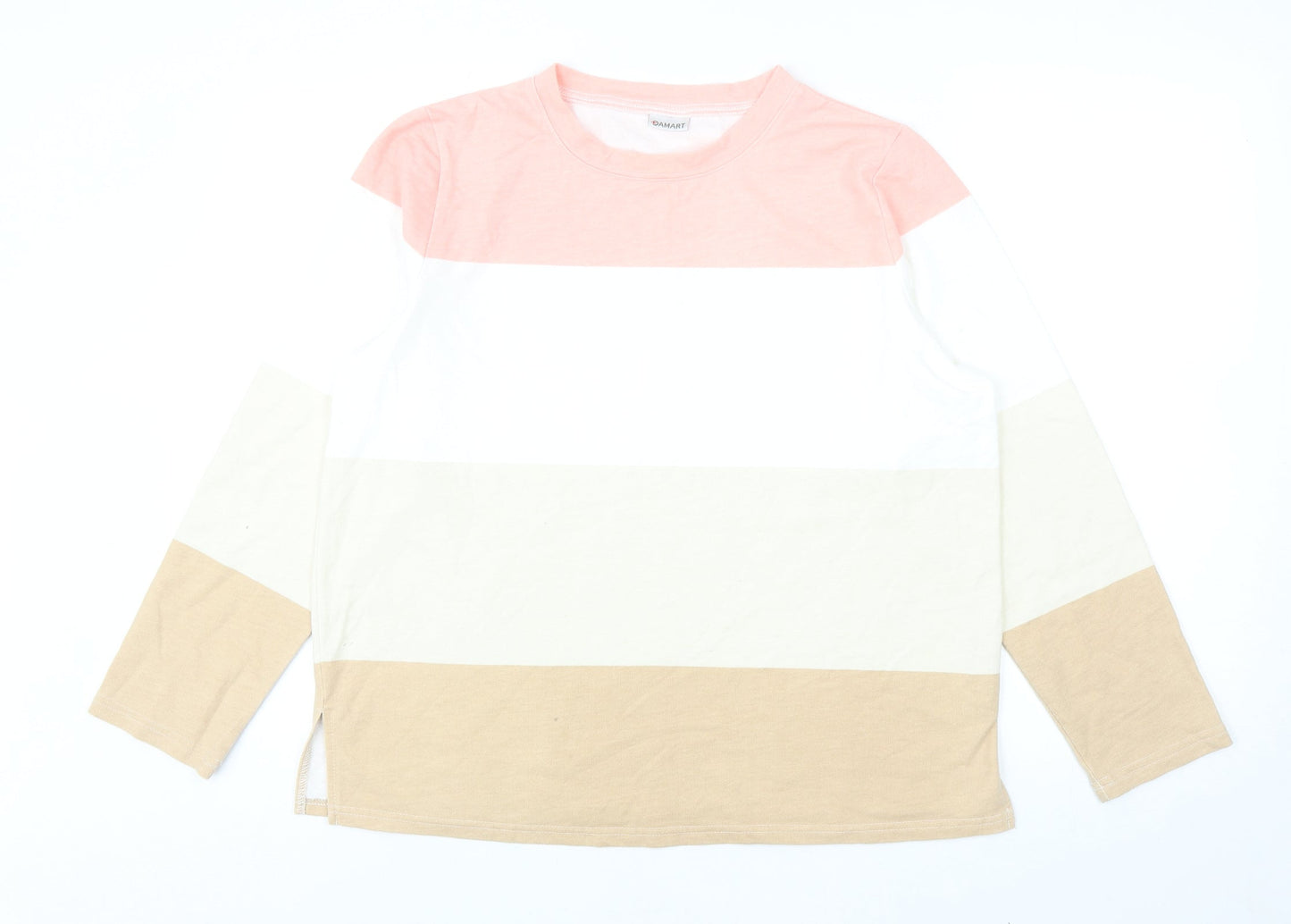 Damart Womens Multicoloured Colourblock Cotton Pullover Sweatshirt Size 14 Pullover