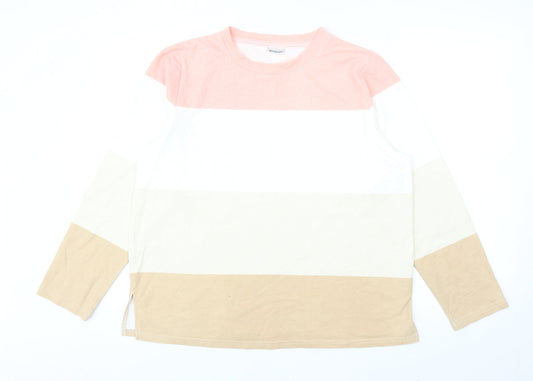 Damart Womens Multicoloured Colourblock Cotton Pullover Sweatshirt Size 14 Pullover