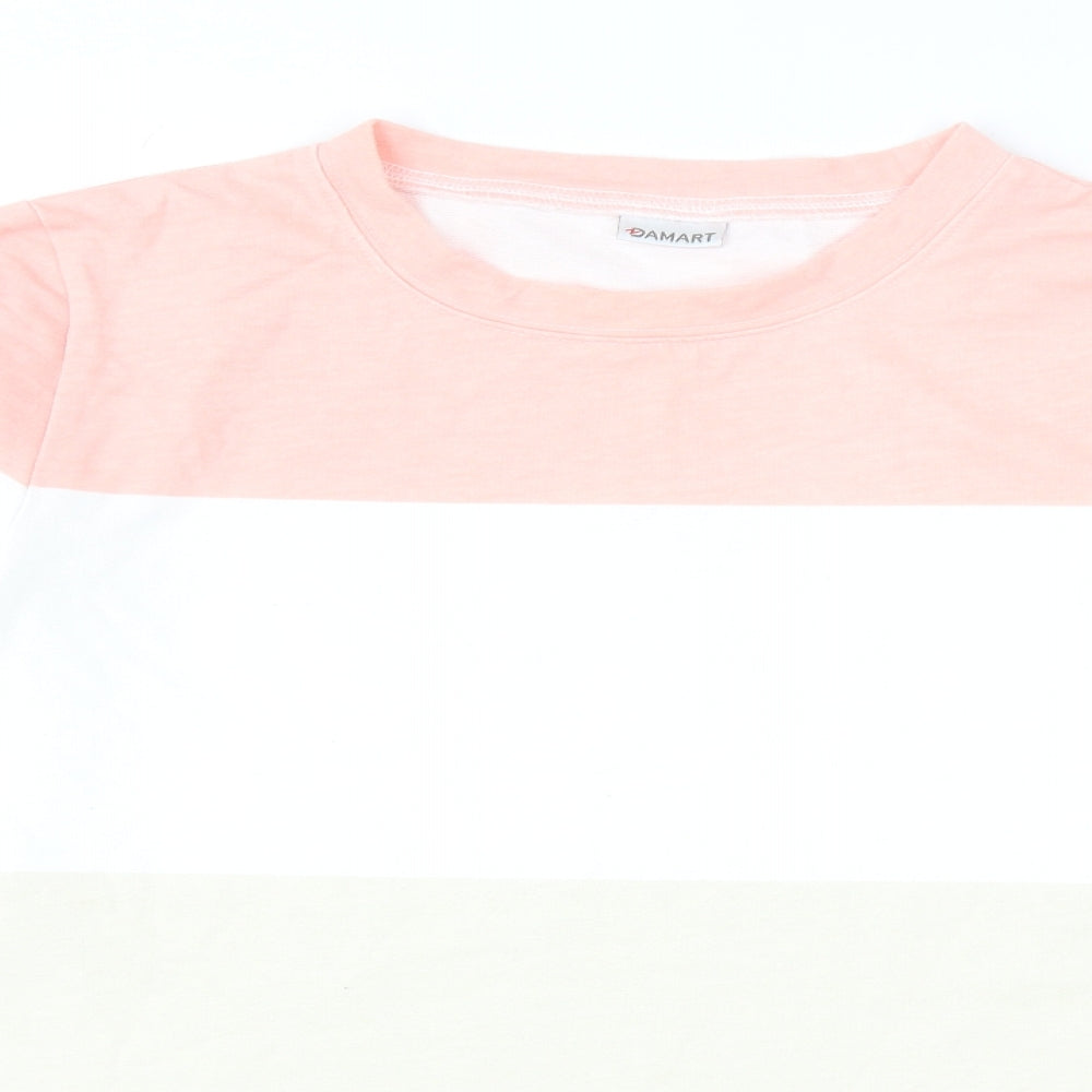 Damart Womens Multicoloured Colourblock Cotton Pullover Sweatshirt Size 14 Pullover