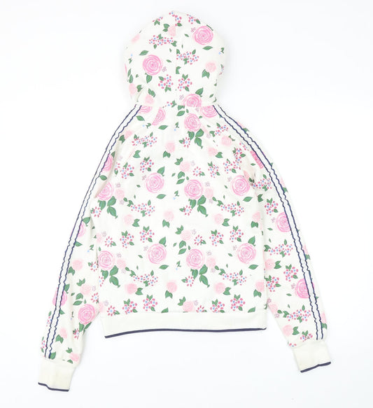 Fred's Campus Couture Girls Multicoloured Floral Cotton Full Zip Hoodie Size M Zip